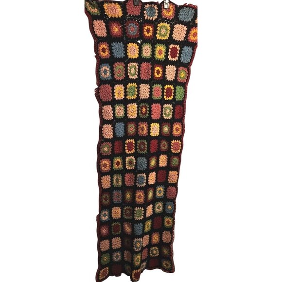 2 Vintage Granny Afgan Crochet Square Blanket Throw Multicolor 50"x32" Handmade - Picture 5 of 13